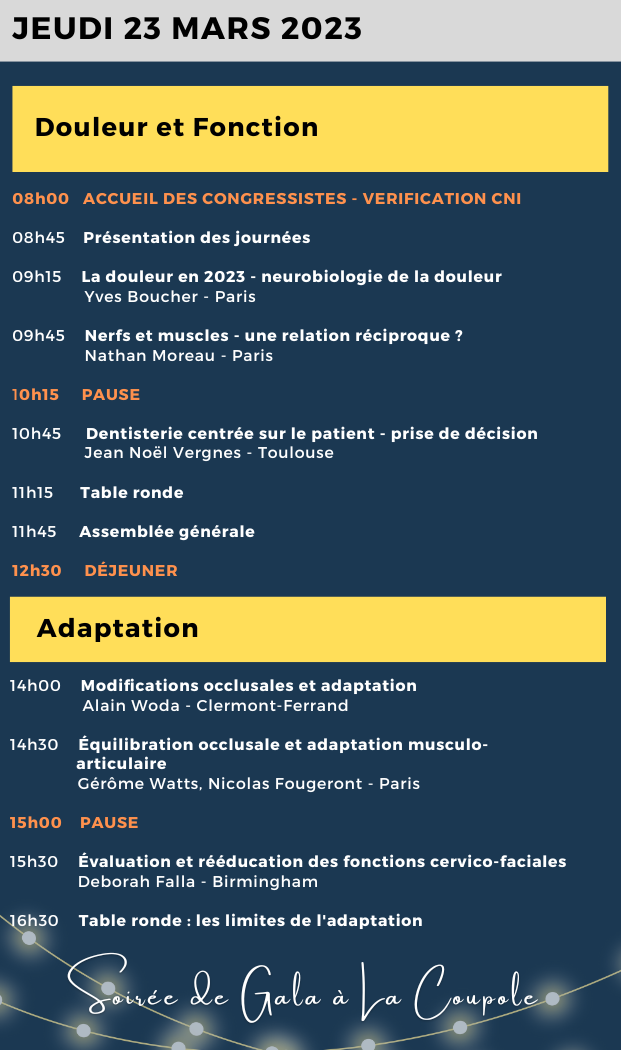 Programme jeudi